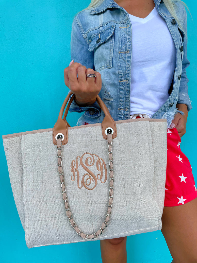 Monogram coco tweed handbag sales