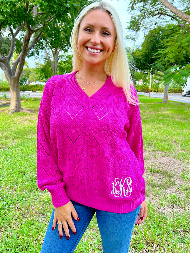 Monogrammed sweater top