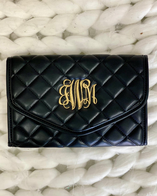Monogram Luxe Black Quilted Duffle Bag – I Love Jewelry