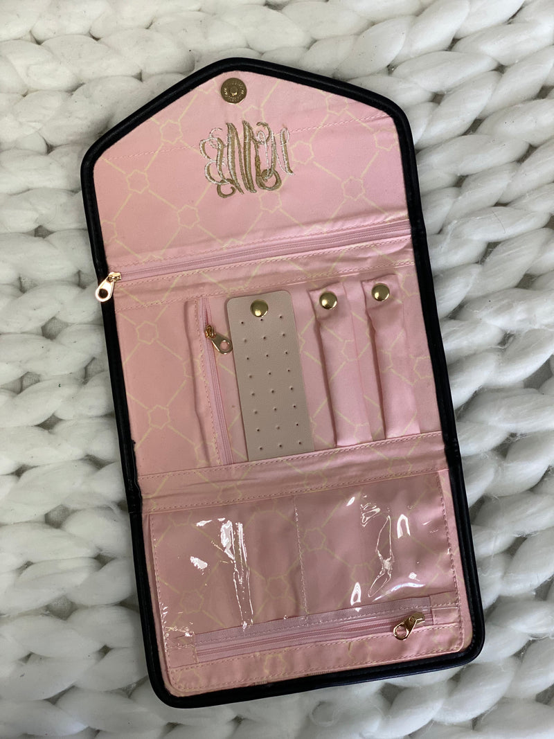 Monogram Luxe Black Quilted Jewelry Holder