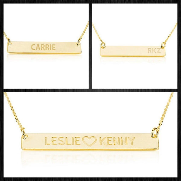 Engraved Bar Necklace – I Love Jewelry