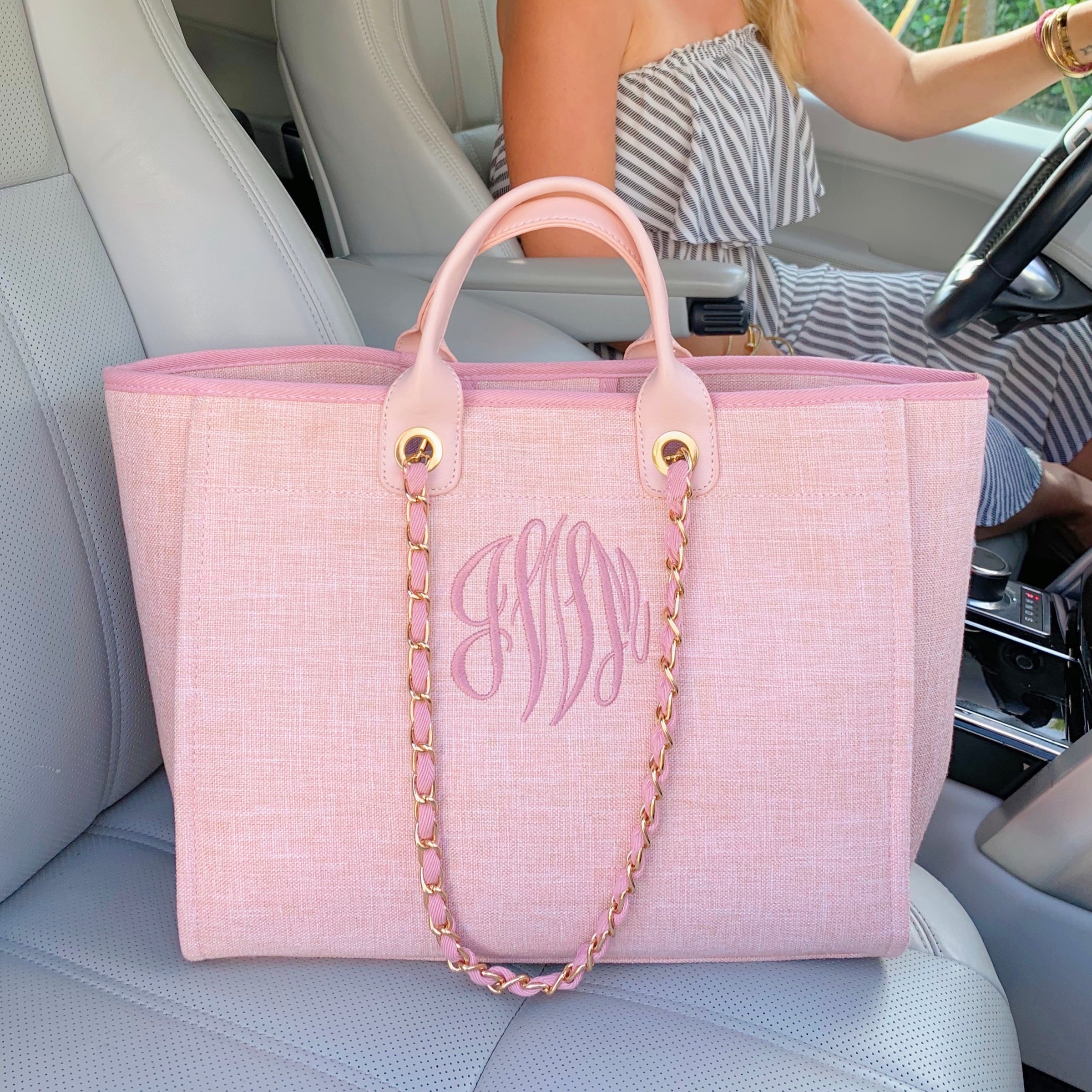pink monogram bag